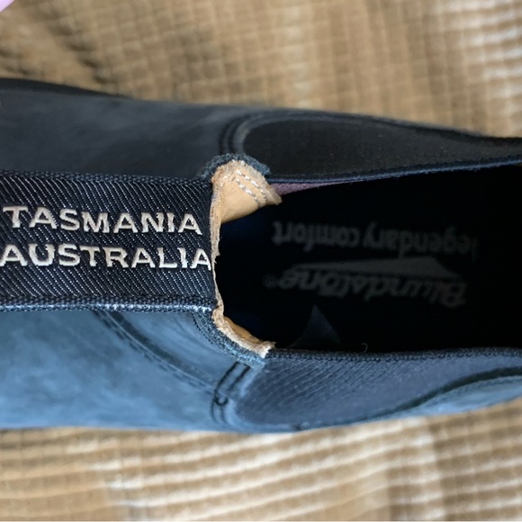 Blundstone Chelsea Boots Gray/Blue Leather Slip-On Ankle Boots - Like New - Picture 8 of 9